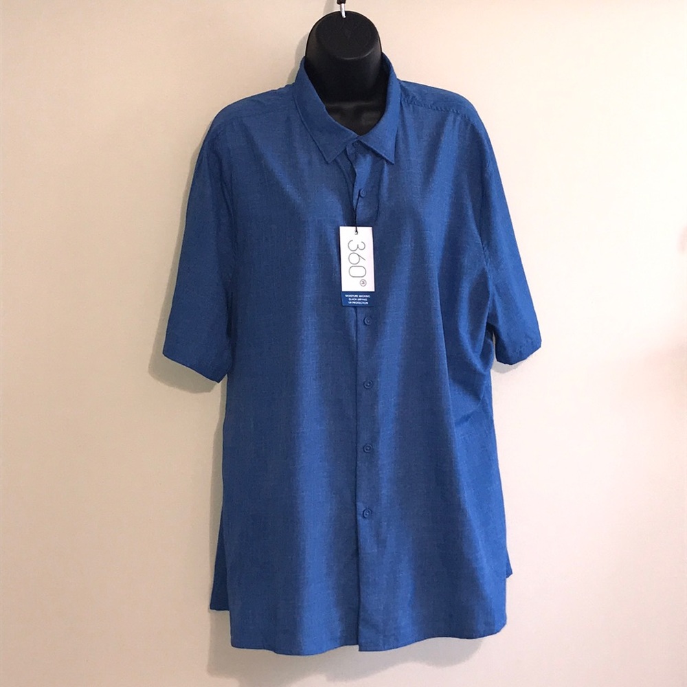 360 Casual/Dress Button Front Shirt Size XXL